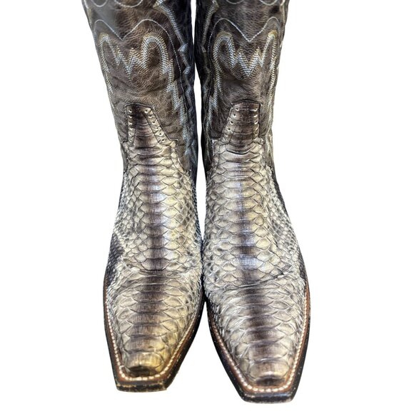 Rod Patrick Brown Python Western Boots Size 10 - Picture 8 of 12